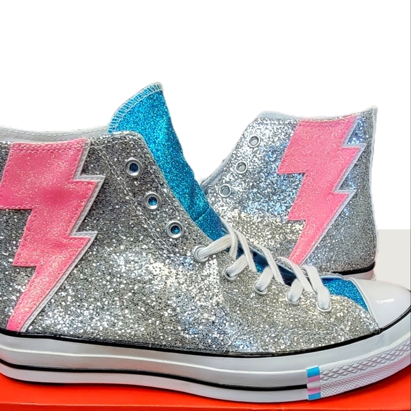 Converse glitter bolt hi top sneakers new